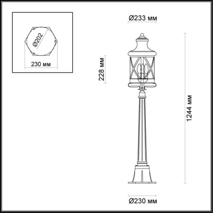 4045/3F ODL Уличный светильник 124 см E14 3*60Вт IP44 NATURE | Дом Декора