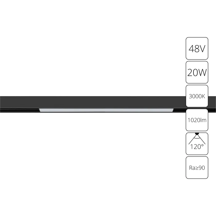 Магнитный трековый светильник Arte Lamp LINEA A4673PL-1BK | Дом Декора
