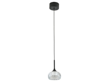 NEWPORT 7240 7241/S mat.black clear , Подвесной светильник, Matte black Clear crystal D10*H15/250 cm LED 1*5W 3100K