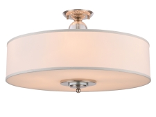 NEWPORT 31800 31809/PL , Потолочный светильник, Nickel Clear crystal Shade white D70*H43,5 cm E27 9*25W