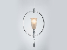 NEWPORT 4800 4801/S chrome , Подвесной светильник, Chrome Clear crystal Matt white glass D32*H50/280 cm E14 1*40W