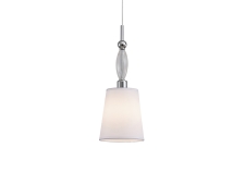 NEWPORT 4370 4371/S chrome , Подвесной светильник, Chrome Clear glass Shade white D14*H38/250 cm E14 1*40W