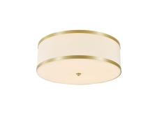 NEWPORT 3550 3555/PL brass , Потолочный светильник, Brass Shade beige D50*H16,5 cm E27 5*25W