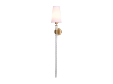 NEWPORT 3580 3581/A brass , Бра , Brass Shade white D13*H93*Sp14,8 cm E14 1*40W