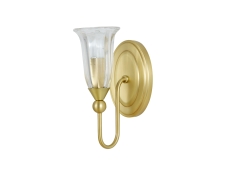 NEWPORT 3710 3711/A brass , Бра, Brass Clear glass W11,7*H26,5*Sp16,5 cm E14 1*40W