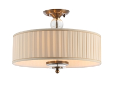 NEWPORT 3100 3105/PL black brass , Потолочный светильник, Black brass Clear glass Shade beige D50*H38 cm E27 5*25W