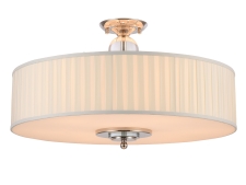 NEWPORT 31700 31709/PL , Потолочный светильник, Nickel Clear crystal Shade white plisse D70*H43,5 cm E27 9*25W