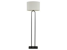 NEWPORT 3400 3401/FL , Торшер, Black+gold Shade beige D48*H176 cm E27 1*40W