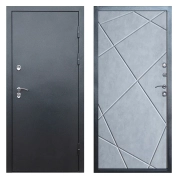 Металлическая дверь TERMO-DOOR Серебро Термо Сибирь Лучи бетон светлый